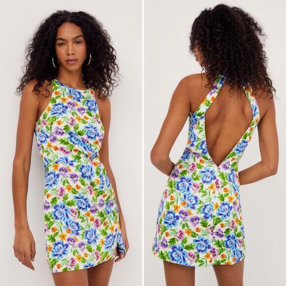For Love & Lemons Dresses & Skirts - For Love & Lemons Lucy Mini Dress Bright Floral Print Size M